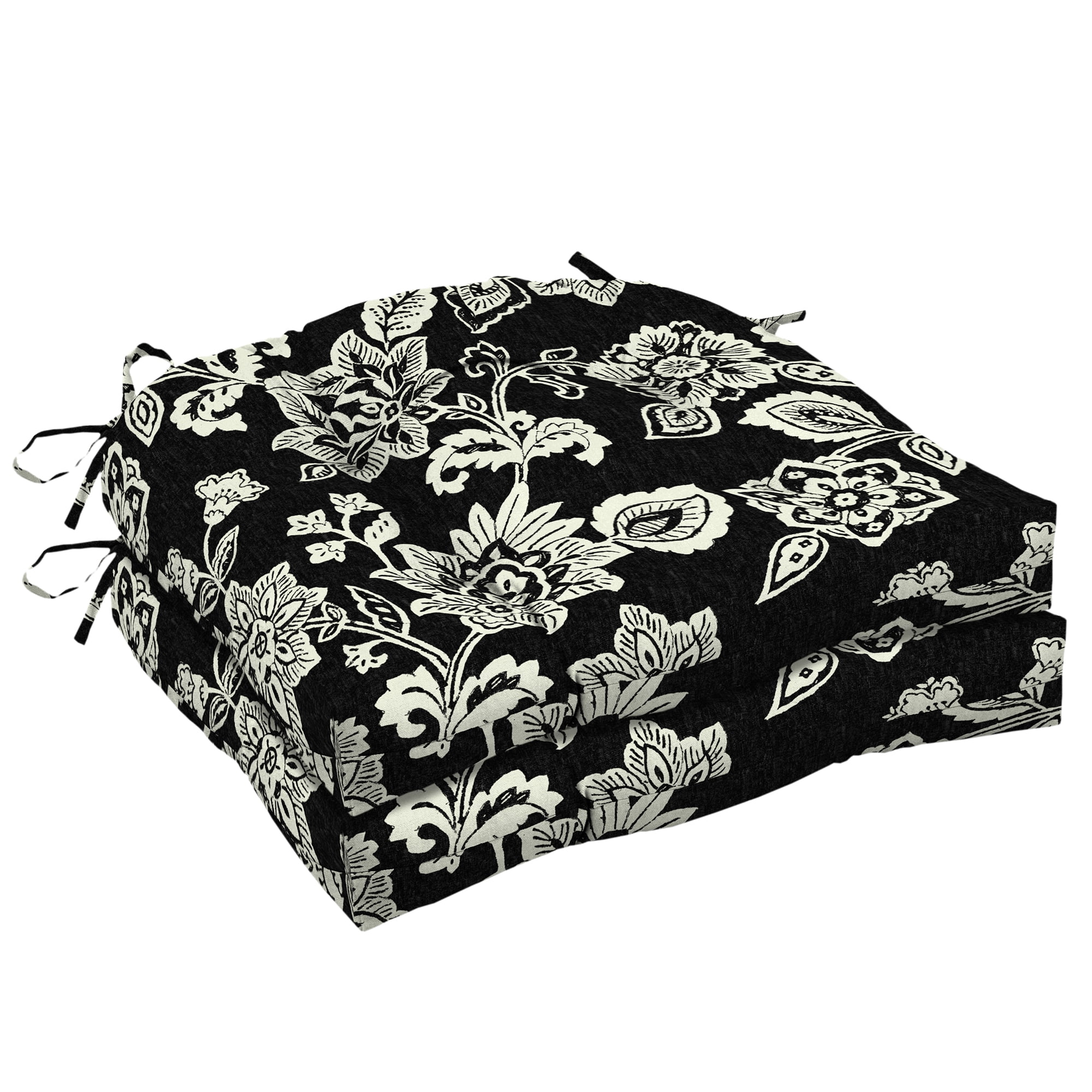 Ashland Black Jacobean Outdoor Adirondack Chair Cushions, Set of 2