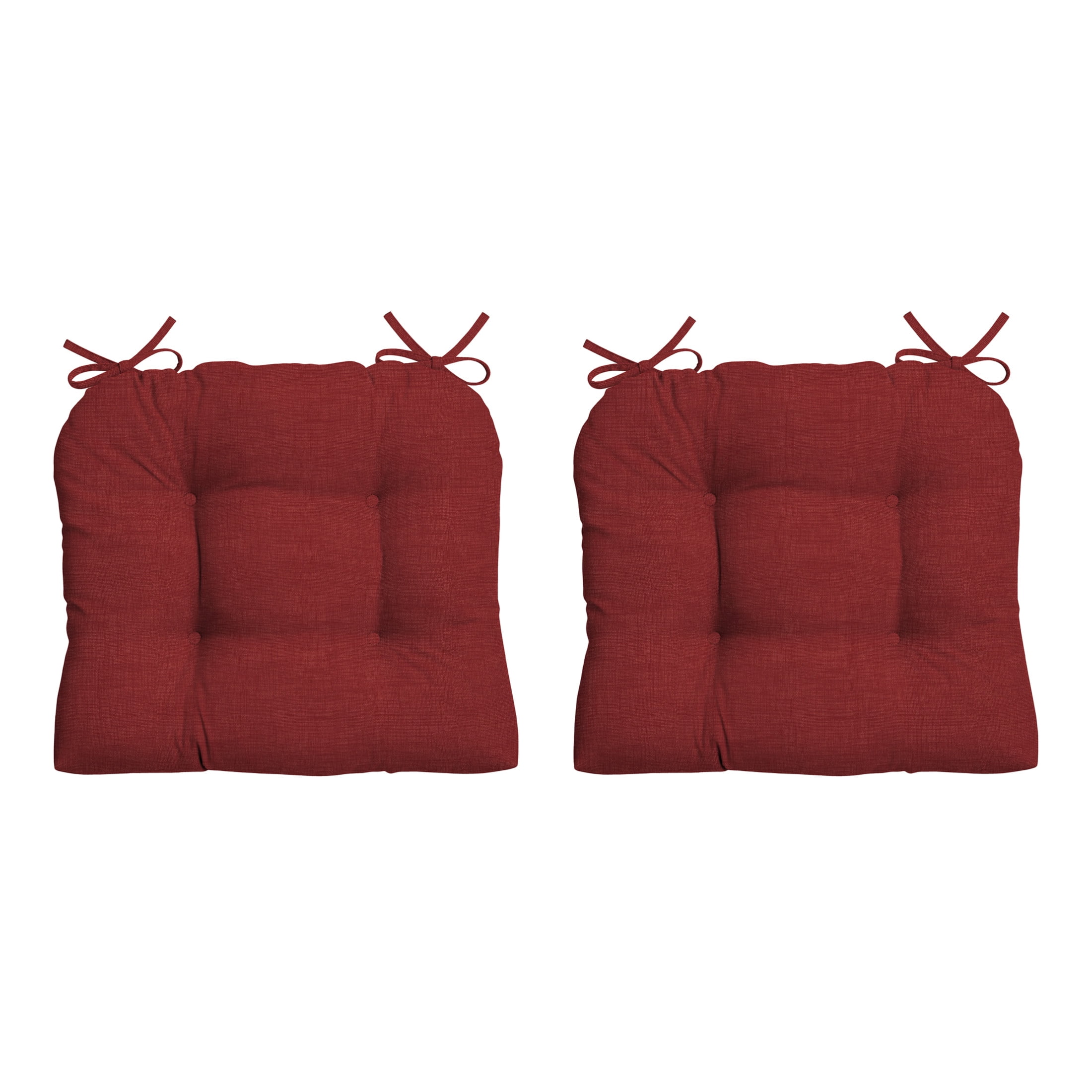 Arden Selections Rocking Chair Cushion, 2 Pack, 20 x 18, Rain-Proof, Fade Resistant, Tufted Plush Cushion for Rocking and Wicker Chairs 18 x 20, Ruby Red Leala