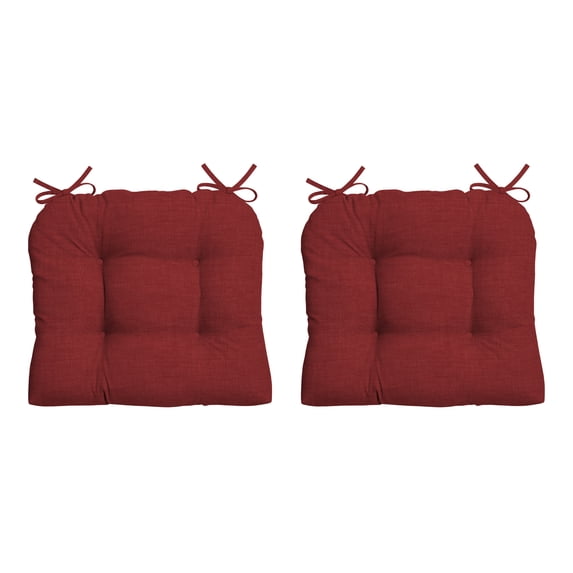 Arden Selections Rocking Chair Cushion, 2 Pack, 20 x 18, Rain-Proof, Fade Resistant, Tufted Plush Cushion for Rocking and Wicker Chairs 18 x 20, Ruby Red Leala