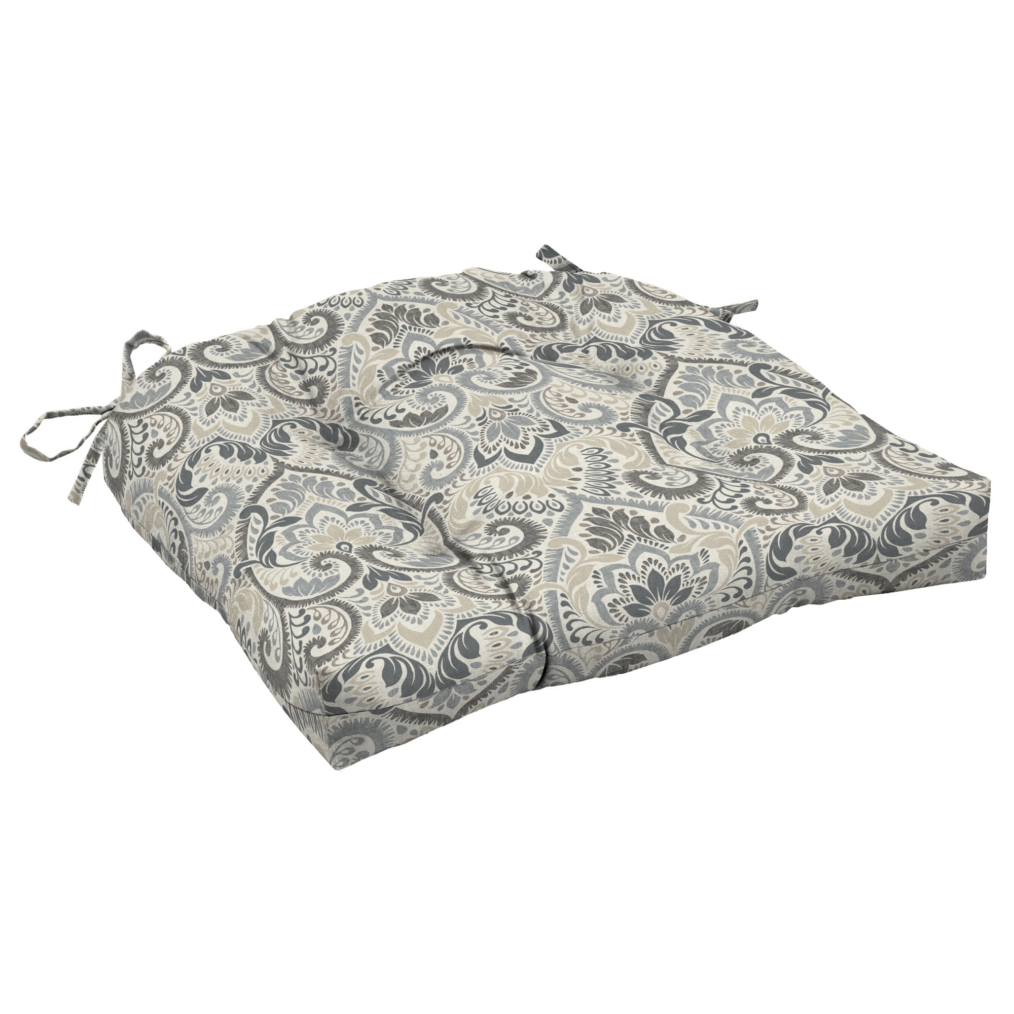 ARDEN Outdoor Wicker Chair Cushion, 20 x 18, Tufted Plush Cushion for Wicker and Rocking Chairs 18 x 20, Neutral Aurora Damask