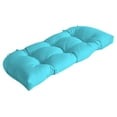 thumbnail image 1 of ARDEN Outdoor Wicker Settee Cushion 41.5 x 18, Pool Blue Leala, 1 of 11