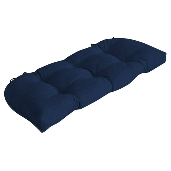 ARDEN Outdoor Wicker Settee Cushion 41.5 x 18, Sapphire Blue Leala