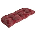 thumbnail image 1 of ARDEN Outdoor Wicker Settee Cushion, 41.5 x 18, Water Repellent, Fade Resistant 41.5 x 18, Red Leaf Palm, 1 of 7
