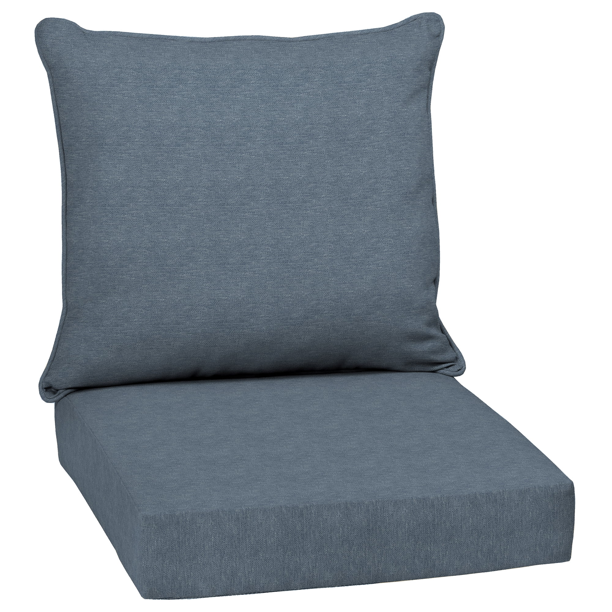 Denim Blue Polyester Deep Seat Outdoor Cushion Set