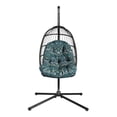 thumbnail image 1 of ARDEN Plush Indoor / Outdoor Egg Chair Cushion, 34 x 49, Water Repellent, Fade Resistant, Tufted for Comfort Sapphire Aurora Blue Damask, 1 of 9