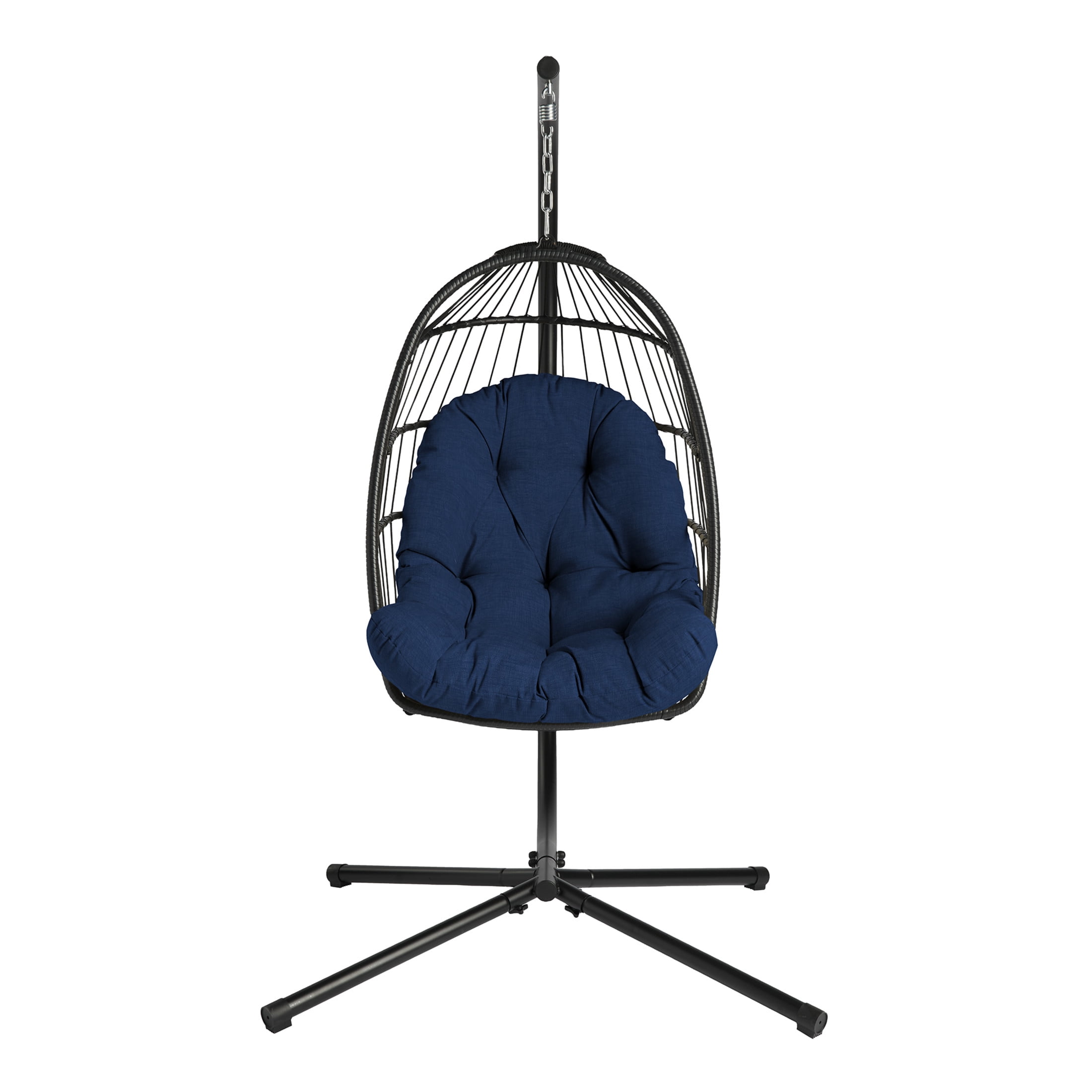 ARDEN Plush Indoor / Outdoor Egg Chair Cushion, 34 x 49, Water Repellent, Fade Resistant, Tufted for Comfort Sapphire Blue Leala