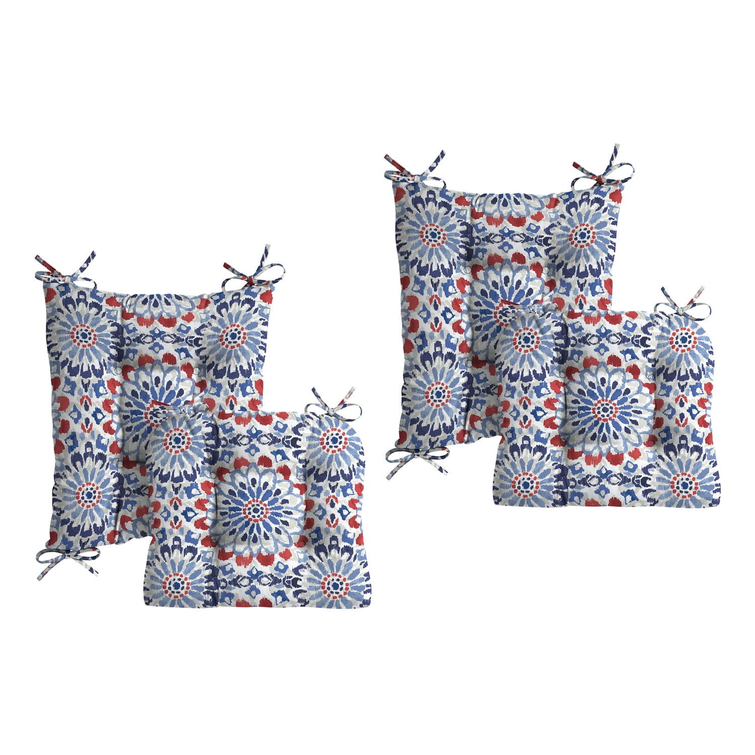 ARDEN Plush Indoor/Outdoor Rocking Chair Cushion Set, 2-Pack, 18 x 20, Water repellent, Fade Resistant, Tufted Cushion for Rocking Chairs 18 x 20, Clark Blue
