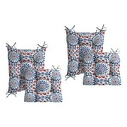 ARDEN Plush Indoor/Outdoor Rocking Chair Cushion Set, 2-Pack, 18 x 20, Water repellent, Fade Resistant, Tufted Cushion for Rocking Chairs 18 x 20, Clark Blue