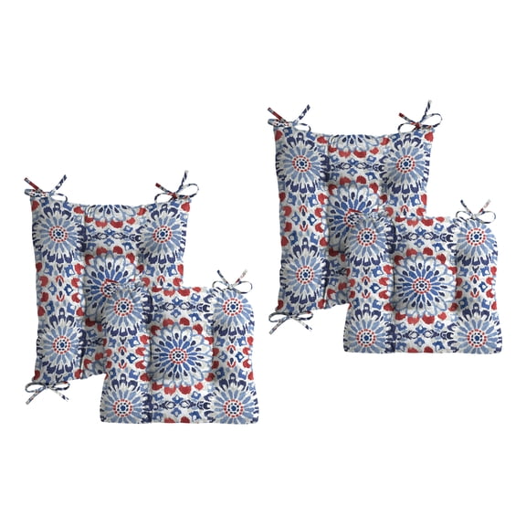 ARDEN Plush Indoor/Outdoor Rocking Chair Cushion Set, 2-Pack, 18 x 20, Water repellent, Fade Resistant, Tufted Cushion for Rocking Chairs 18 x 20, Clark Blue