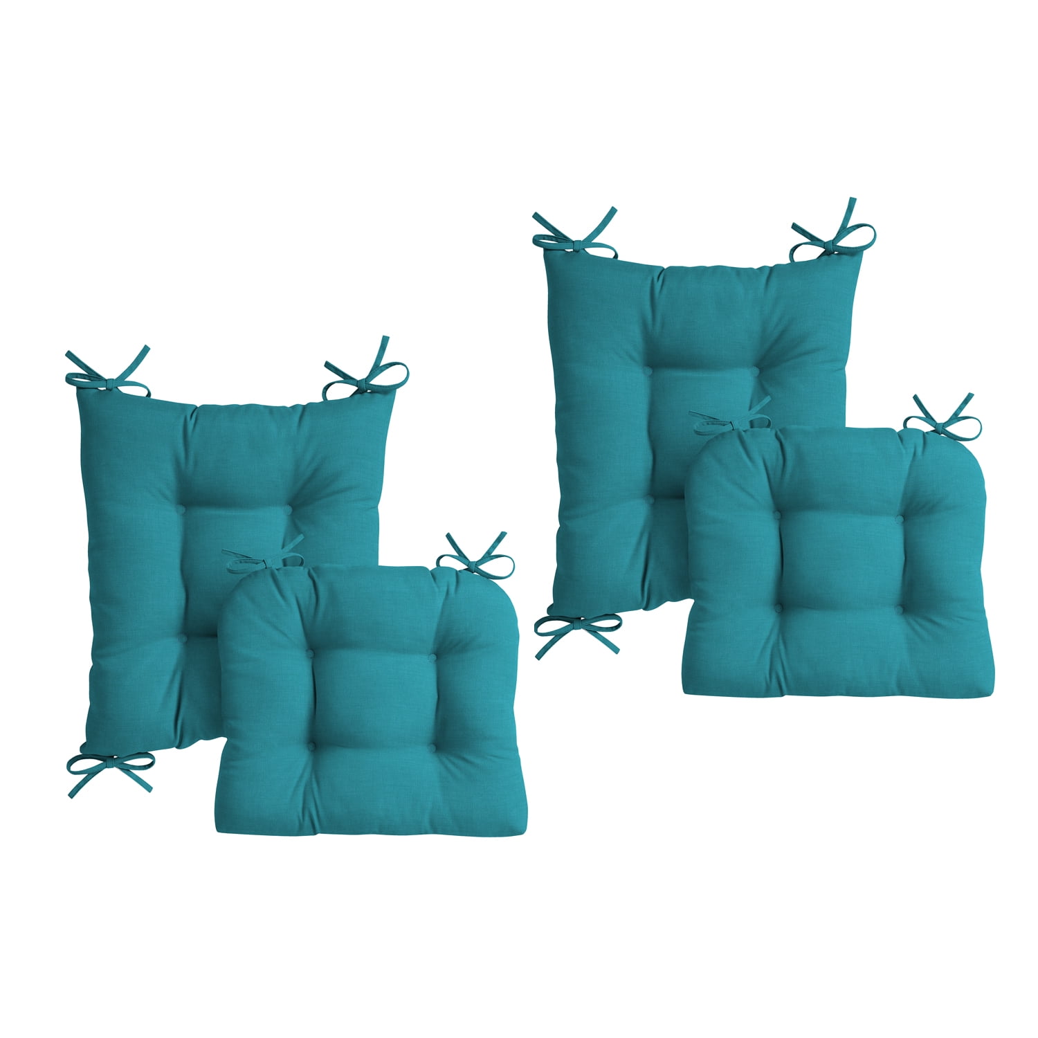 ARDEN Plush Indoor/Outdoor Rocking Chair Cushion Set, 2-Pack, 18 x 20, Water repellent, Fade Resistant, Tufted Cushion for Rocking Chairs 18 x 20, Lake Blue Leala