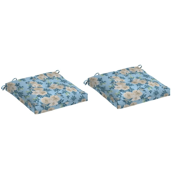 ARDEN Plush Modern Tufted Polyfill Seat Cushion 2-Pack, 20 x 20, Arden x Alexandra Kay Collection, Water repellent, Fade Resistant, Backroad Blossom Blue