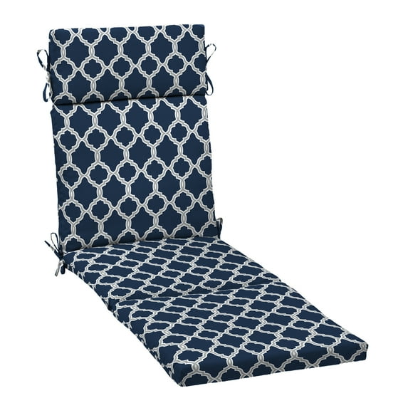 ARDEN earthFIBER Outdoor Chaise Cushion, 21 x 72, Water repellent, Fade Resistant, Cushion for Chaise Lounger 21 x 72, Sapphire Blue Garden Trellis