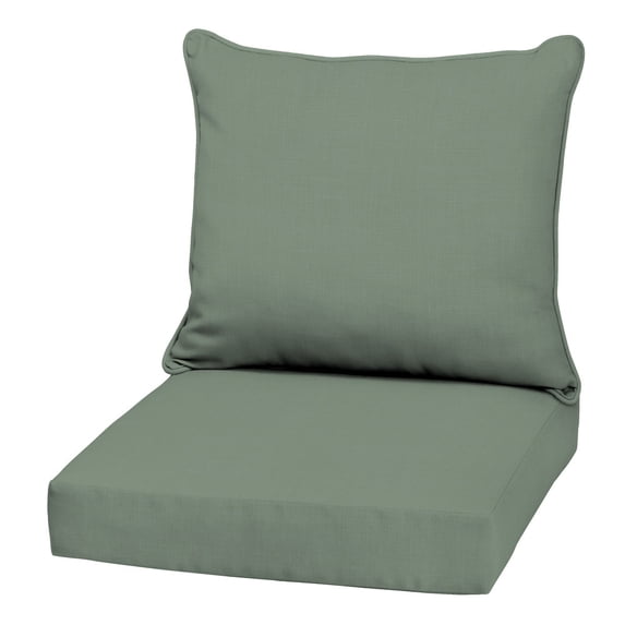 ARDEN earthFIBER Outdoor Deep Seat Cushion Set, 22 x 24, Deep Seat Bottom and Back Cushion for Chair, Sofa Sage Green Texture