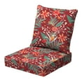 thumbnail image 1 of ARDEN earthFIBER Outdoor Deep Seat Cushion Set, 24 x 24, Water repellent, Fade Resistant, Deep Seat Bottom and Back Cushion for Chair, Sofa 24 x 24, Luau Red Tropical Floral, 1 of 8