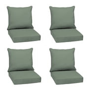 ARDEN earthFIBER Outdoor Deep Seat Cushion Set, 4-Pack, 24 in x 24 in, Weather-Proof, Rain-Proof, Fade Resistant Patio Cushion for Chair, Sofa, and Couch Sage Green Texture