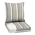 thumbnail image 1 of ARDEN earthFIBER Outdoor Foam Deep Seat Cushion Set,  24 in x 24 in, Weather-Resistant, Taupe Grey Boardwalk Stripe, 1 of 10