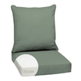 thumbnail image 1 of ARDEN earthFIBER Outdoor Foam Deep Seat Cushion Set, 24 in x 24 in, Weather-Proof, Rain-Proof, Fade Resistant Patio Cushion, Bottom and Back Cushion for Chair, Sofa, and Couch Sage Green Texture, 1 of 9