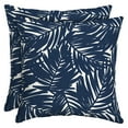 thumbnail image 1 of ARDEN earthFIBER Outdoor Toss Pillow, Set of 2, 16 x 16, Water Repellent, Fade Resistant 16 x 16, Navy Blue King Palm, 1 of 8