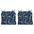 thumbnail image 1 of ARDEN earthFIBER Outdoor Wicker Chair Cushion, 2 Pack, 20 x 18, Water Repellent, Fade Resistant 20 x 18, Navy Blue King Palm, 1 of 8