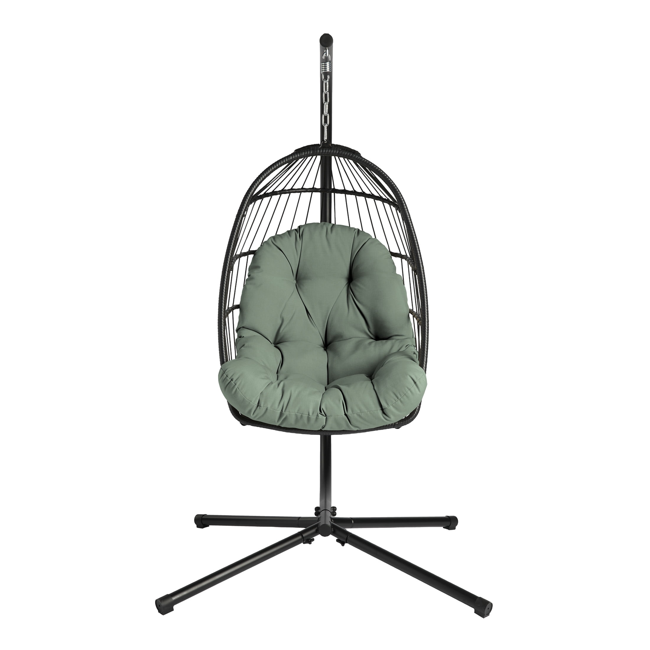 ARDEN earthFIBER Plush Indoor / Outdoor Egg Chair Cushion, 34 x 49, Water Repellent, Fade Resistant, Tufted for Comfort Sage Green Texture
