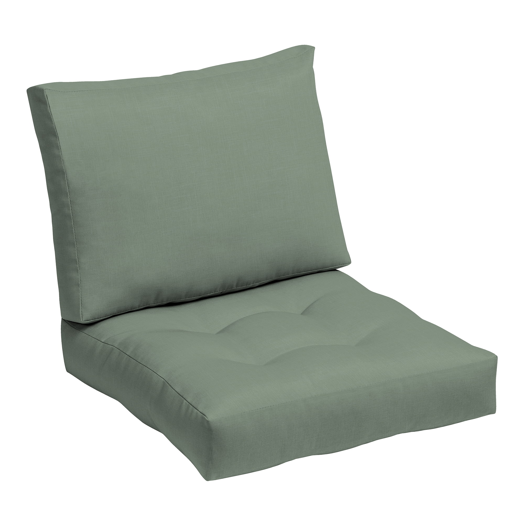 Sage Green Bamboo Viscose and Polyester Outdoor Seat Cushion Set
