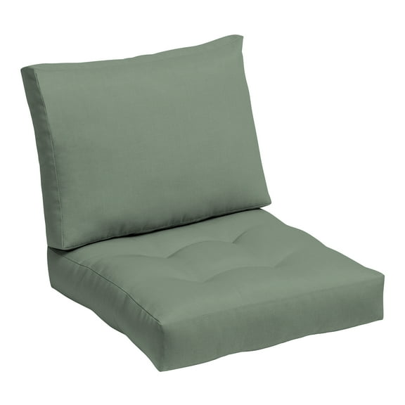 ARDEN earthFIBER Tufted Blowfill Deep Seat Set, Water repellent, Fade Resistant, Deep Seat Bottom and Back Cushion for Chair, Sofa, and Couch 48 x 24, Sage Green Texture