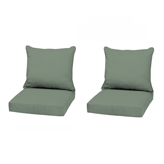 ARDEN earthFiber Outdoor Deep Seat Cushion Set (2-Pack), 22 in x 24 in, Weather-Proof, Rain-Proof, Fade Resistant Patio Cushion for Chair, Sofa, and Couch Sage Green Texture
