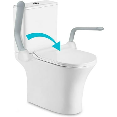 Heavy Duty Toilet Safety Rails For Elderly (520 Lbs) - Foldable Handles, Easy No-Tool Installation