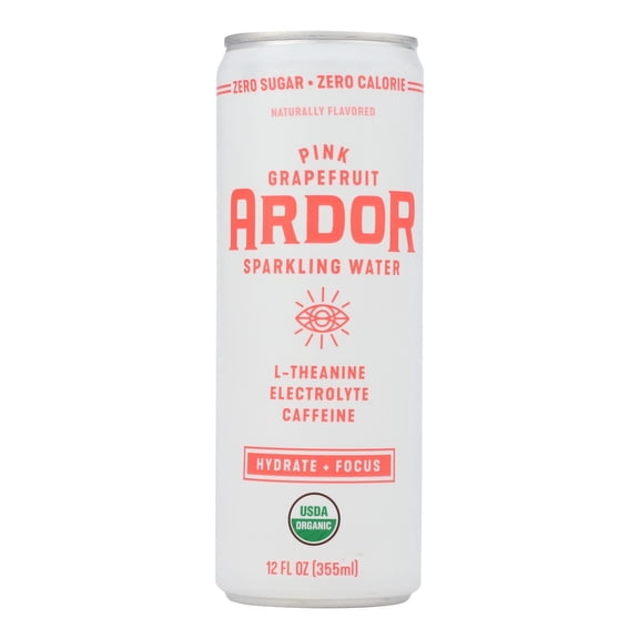 ARDOR ORGANIC I - Hydrating Sparkling Water with L-Theanine and Electrolytes - 12 oz, Case of 12