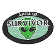 AREA 51 SURVIVOR - Original Artwork by Matt Stewart, Embroidered Iron On PATCH, 3.5"