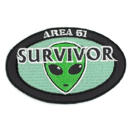 AREA 51 SURVIVOR - Original Artwork by Matt Stewart, Embroidered Iron On PATCH, 3.5"