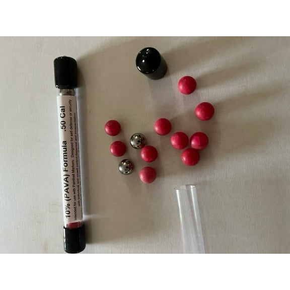 AREA61 Pepper Paintballs with 2 Steel Balls,Plastic, 0.82 g, 10 Count