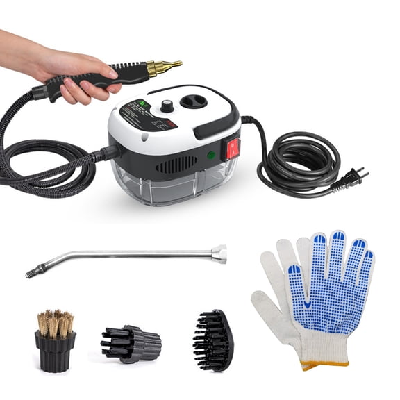 AREALER 2500W Portable Handheld Cleaner High Temperature Pressurized Cleaning Machine with Brush Heads and Gloves for Kitchen Furniture Bathroom Car