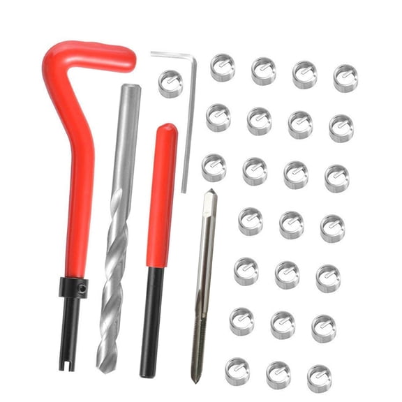 AREALER 30Pcs Metric Thread Insert Kit M4 M7 M9 M11 Car Coil Tool *0.5
