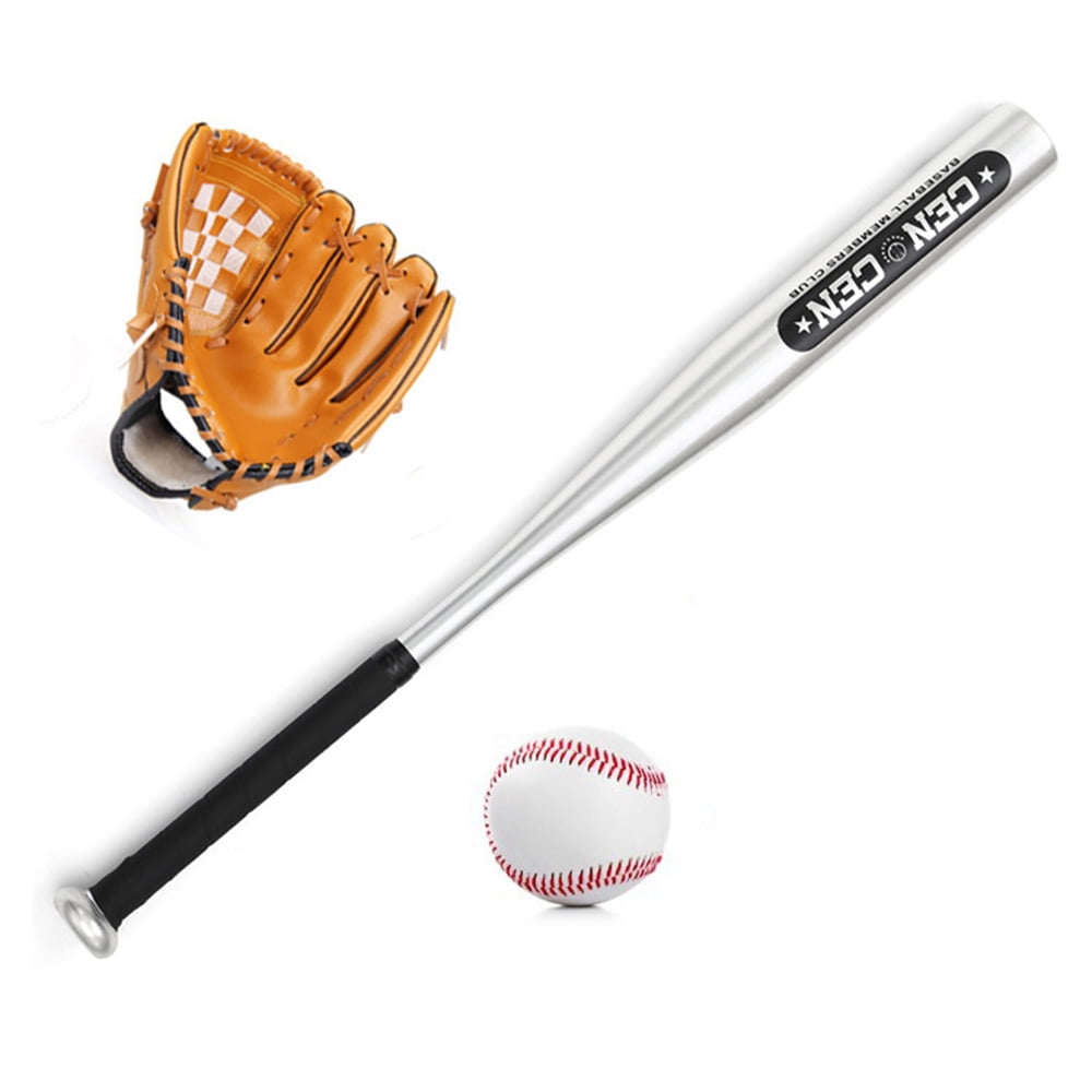 AREALER Baseball Balls Set Baseball Bat+Baseball+Baseball Gloves 25in Aluminum Alloy Baseball Bat 10.5in PVC Baseball Glove Baseball Kit for Youth Kids
