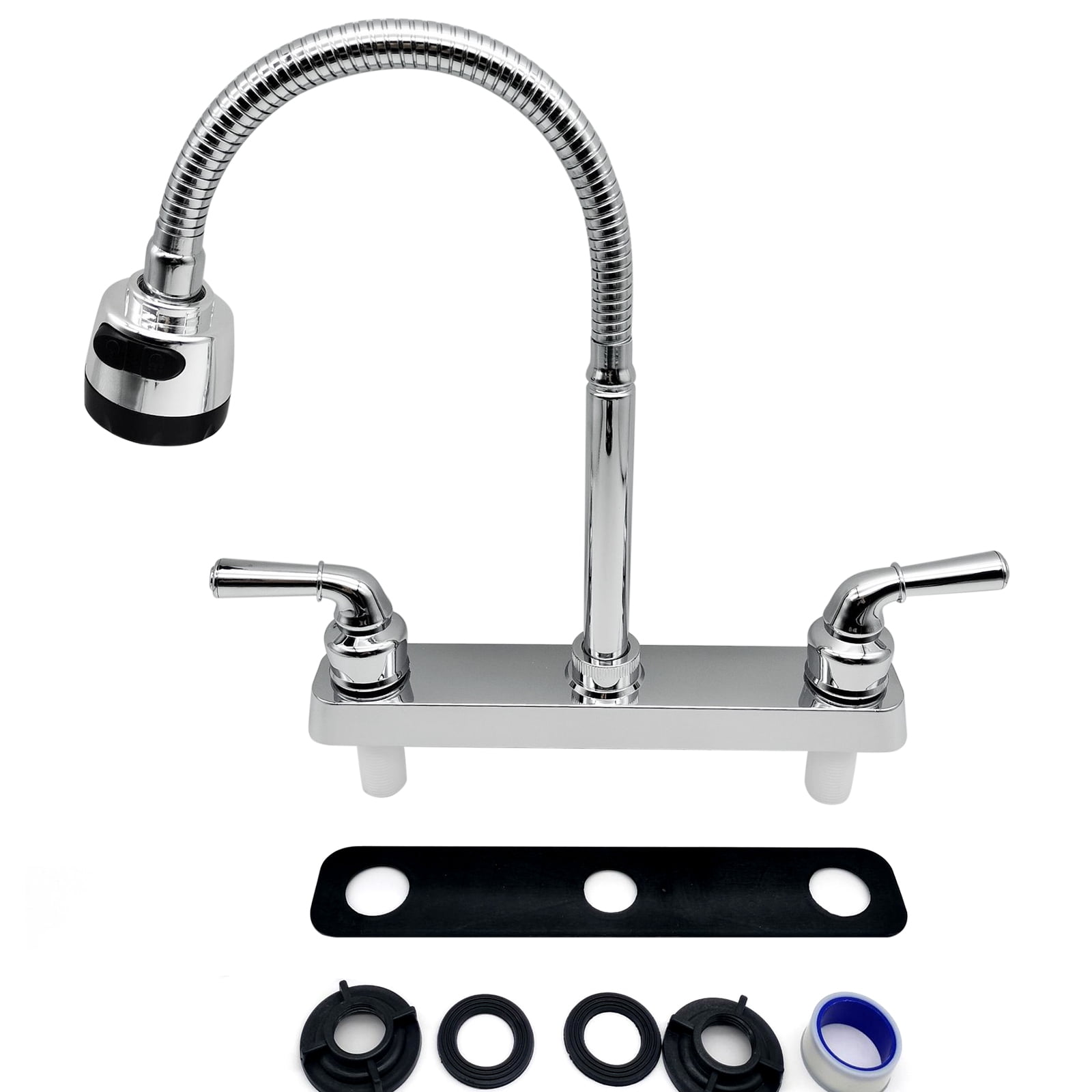 AREALER RV Faucet Replacement, RV Kitchen Sink Faucet with 360 Degree Rotatable Sprayer Flexible Spout, RV Bathroom Faucet Set for Campers, RVs, Motorhomes, Travel Trailers