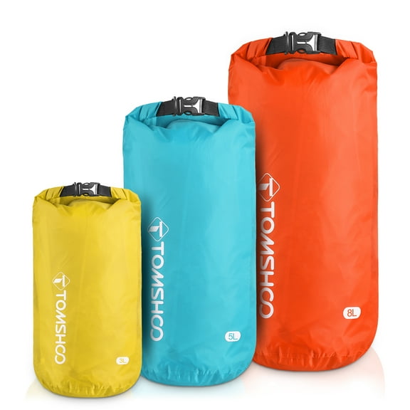 AREALER TOMSHOO Waterproof Sacks Pack of 3 Lightweight Waterproof Storage Bags for Camping Boating Hiking Rafting