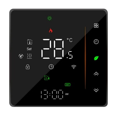 AREALER WiFi Smart Thermostat Temperature Controller Weekly Programmable Supports Control/ Mobile APP/ Voice Control Compatible with / Home, for Water Heating 5A Black