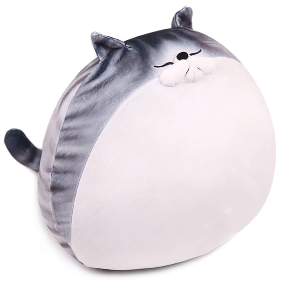 ARELUX 18In High Chubby Cat Plush Pillow, Cute Fat Kitty Cat Stuffed Animal Soft Kitten Adorable Hugging Pillow Anime Plushies,Funny Toy Birthday for Adults Friends A101