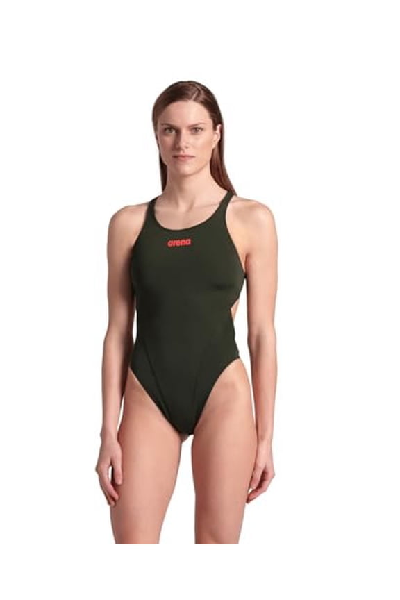 Women's Solid Team MaxLife Swimsuit Swim Tech Back One Piece Racing Bathing Suit Competition Training Swimwear, Dark Sage, US Size 28