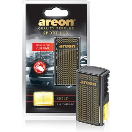 AREON AC01 Car Perfume Luxury and Elegant 0.27 oz Vent Clip Car Air Freshener, Gold Scent (Pack of 3)