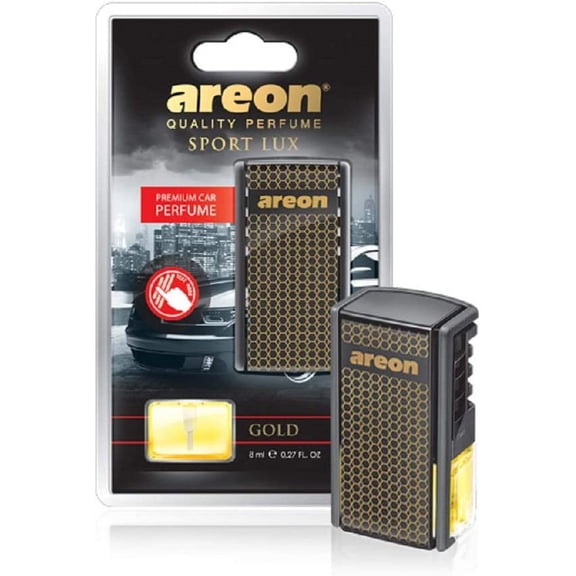 AREON AC01 Car Perfume Luxury and Elegant 0.27 oz Vent Clip Car Air Freshener, Gold Scent