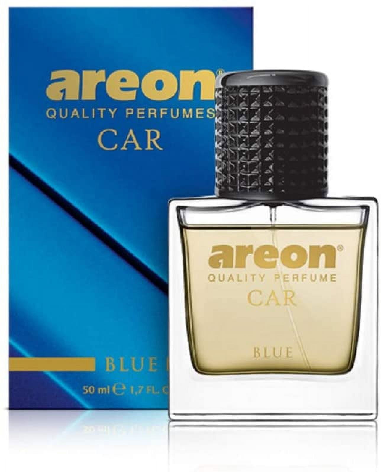 AREON Car Perfume 1.7 Fl Oz. (50ml) Glass Bottle Cologne Air Freshener for  Cars, Blue