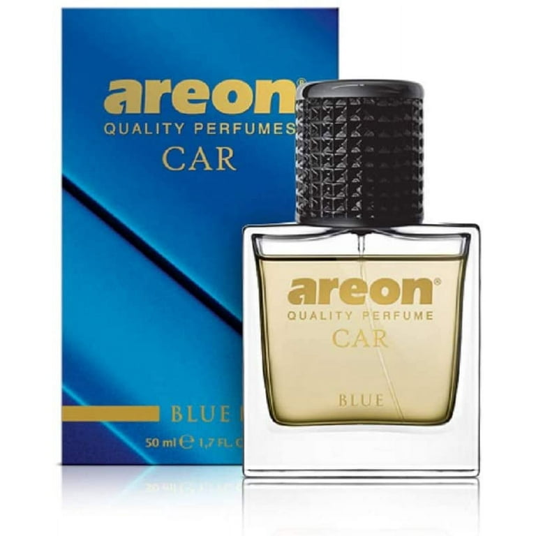 AREON Car Perfume 1.7 Fl Oz. (50ml) Glass Bottle Cologne Air Freshener for  Cars, Blue