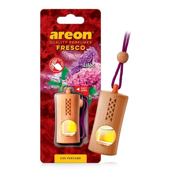 AREON Fresco FG09 Premium I Natural Wood Oil Car Hanging Air Freshener, Lilac (Pack of 3)
