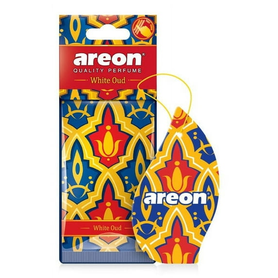 AREON Orient Car Air Freshener I Oriental Perfume Hanging 2D I White Oud Scent (Pack of 3)