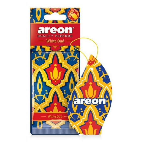 AREON Orient Car Air Freshener I Oriental Perfume Hanging 2D I White Oud Scent (Pack of 3)