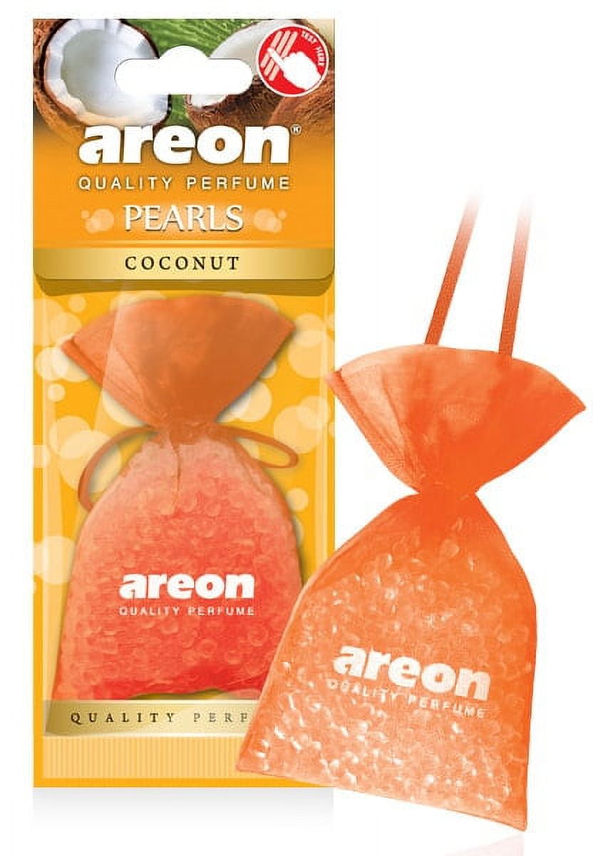 AREON Pearls I Car & Home Air Freshener I Quality Perfume I Coconut (Pack of 3)