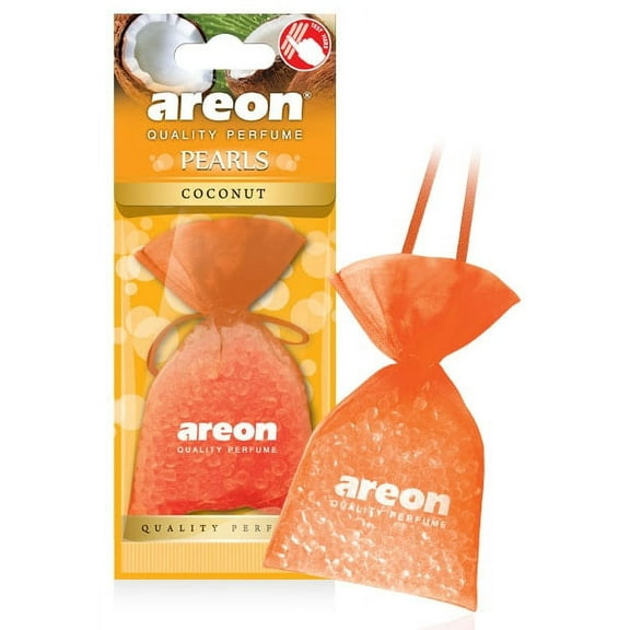 AREON Pearls I Car & Home Air Freshener I Quality Perfume I Coconut (Pack of 3)