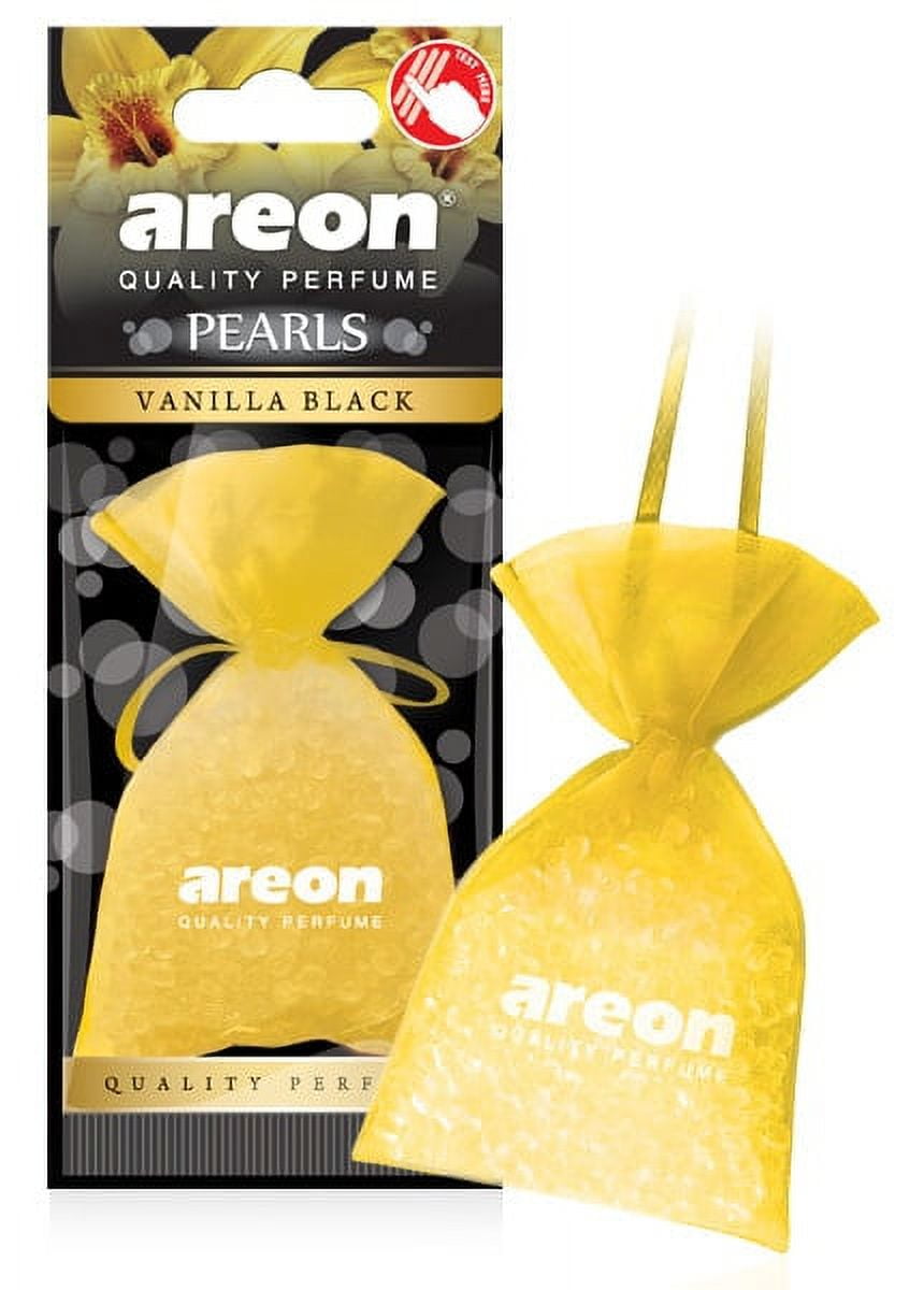 AREON Pearls I Car & Home Air Freshener I Quality Perfume I Vanilla Black  (Pack of 3)